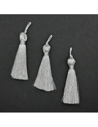 Borla metalizada plateada brillante 