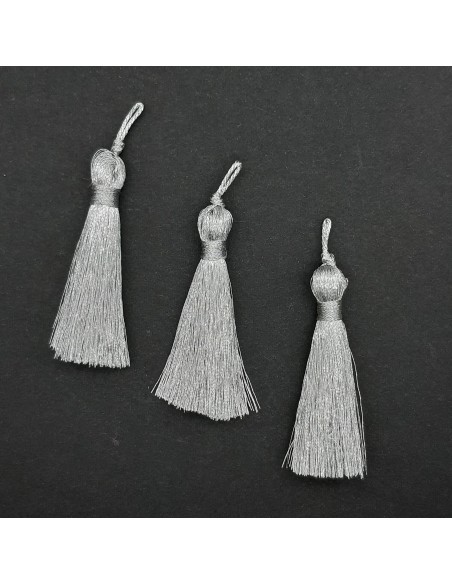 Borla metalizada plateada brillante 