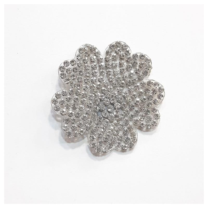 Aplique cristal termoadhesivo brillo plata