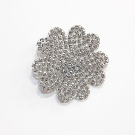 Aplique cristal termoadhesivo brillo plata