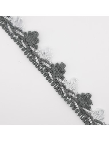 Galón pasamanería picos 2,5 cms gris mezcla