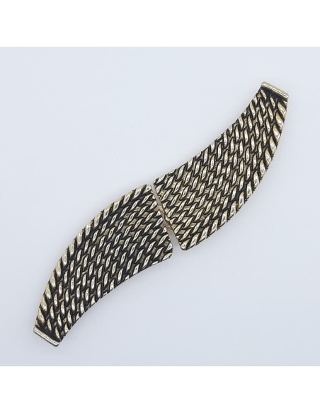 Broche alamar metálico de 10 x 2,5cms dorado