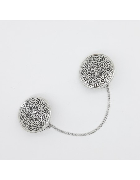 Broche cierre metálico con pinzas plateado