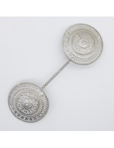 Broche cierre metálico con pinzas plata vieja 2