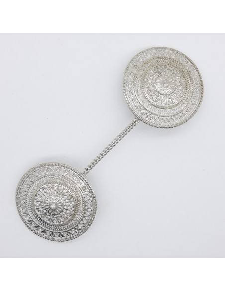 Broche cierre metálico con pinzas plata