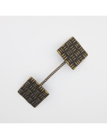 Broche cierre metálico con pinzas oro viejo