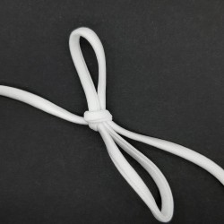 Cordón elástico tubular blanco 6 mm