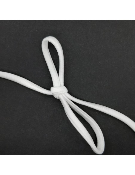 Cordón elástico tubular blanco 6 mm