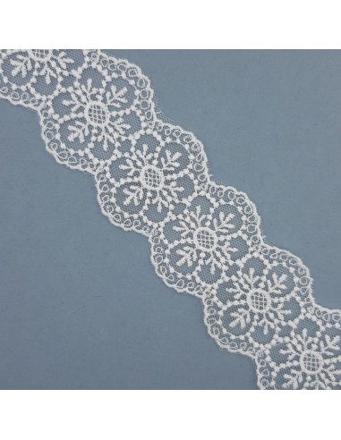 Entredos Encaje tul bordado blanco roto 4 cms