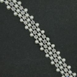 Pasamanería perlas cristal 1,5 cms