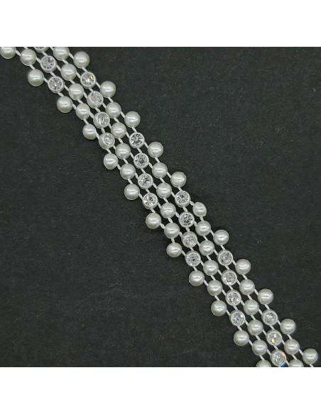 Pasamanería perlas cristal 1,5 cms