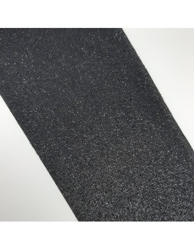 Tejido Elástico negro y lurex que cede para ambos lados de 10 cms