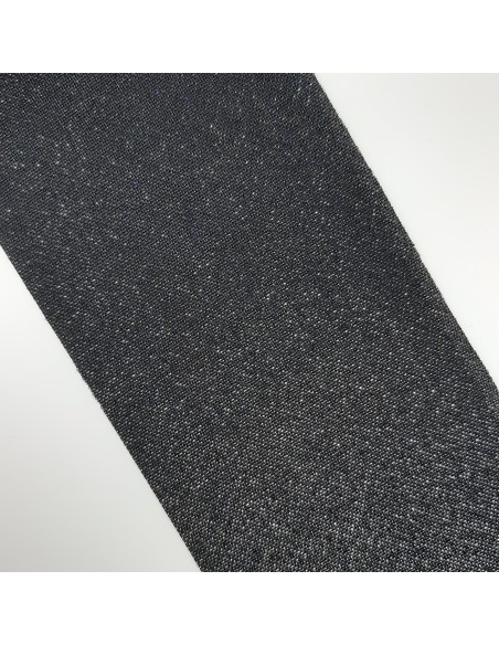 Tejido Elástico negro y lurex que cede para ambos lados de 10 cms