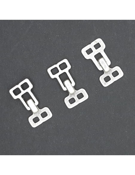 Corchete decorativo metálico 2 x 1 cm plata mate