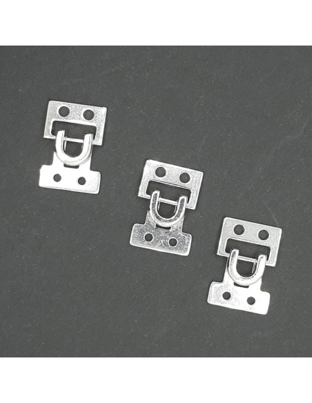 Corchete decorativo metálico 2 x 1,5 cm plata