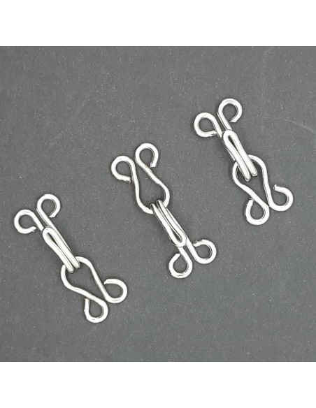 Corchete clásico plata grande niquel de 13 x 32 mm