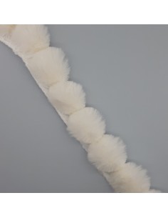 Galón pompón pelo marfil 3 cms