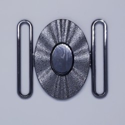 Hebilla oval metálica negro pavonado