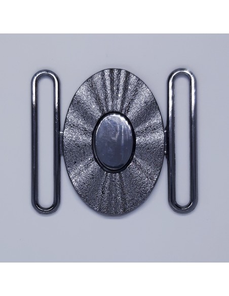 Hebilla oval metálica negro pavonado
