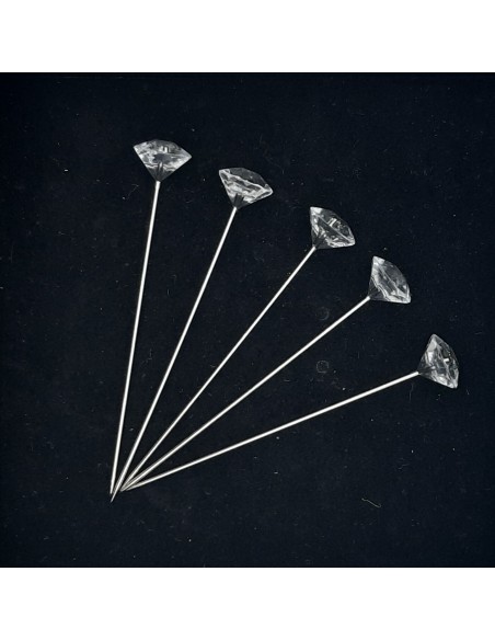 Alfiler cabeza cristal brillante novias