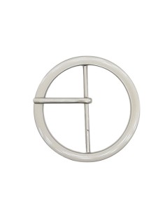 Hebilla metálica redonda plata mate de 5 cms