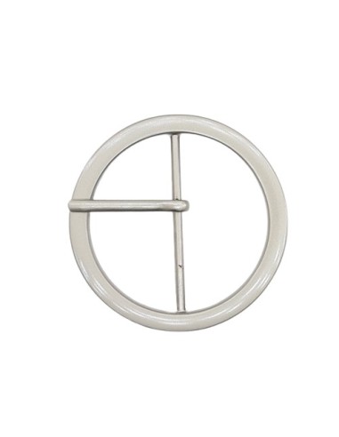 Hebilla metálica redonda plata mate de 5 cms