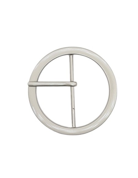Hebilla metálica redonda plata mate de 5 cms