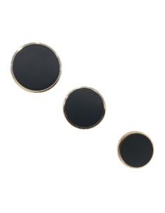 Botón negro mate filo dorado