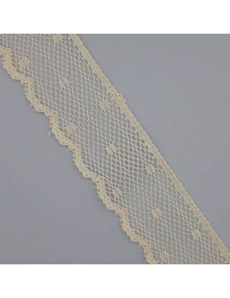Encaje nylon 3 cms topos beige