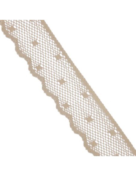 Encaje nylon 3 cms topos camel