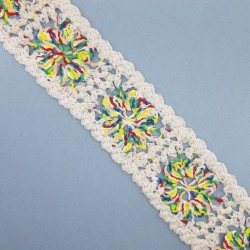 Galón crochet multicolor 6 cms
