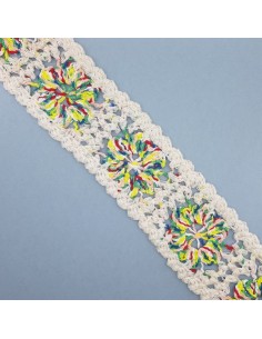 Galón crochet multicolor 6 cms