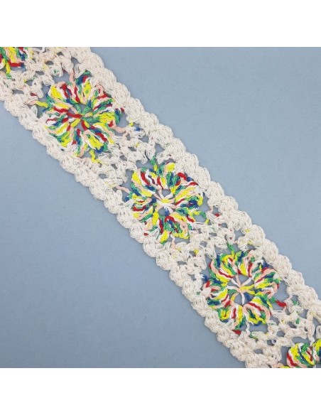 Galón crochet multicolor 6 cms