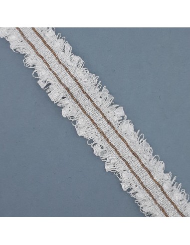 Pasamanería fantasía lamé blanca 22 mm