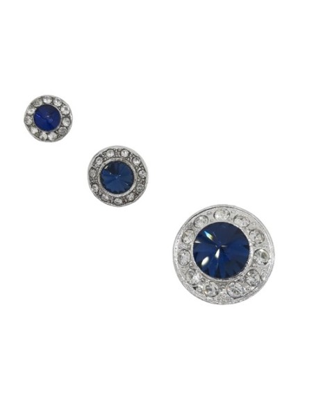 Botón azul elegante con pedrería 