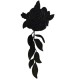 Aplique bordado flores termoadhesivo negro