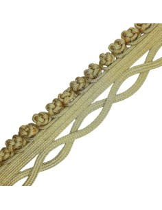 Galón pasamanería metalizado dorado 4 cms