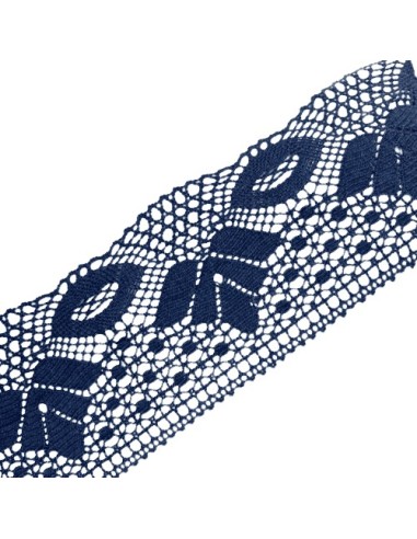 Encaje bolillo azul marino  8 cms