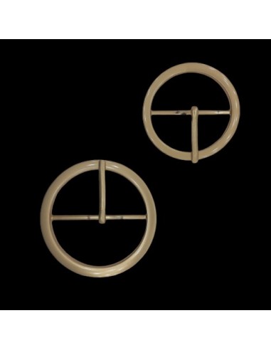 Hebilla metálica redonda dorada mate de 5 cms