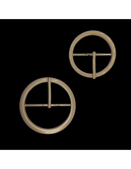 Hebilla metálica redonda dorada mate de 4 cms