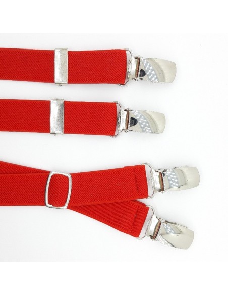 Tirantes niño elástico ajustable liso rojo