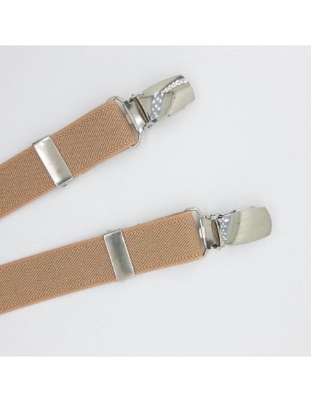 Tirantes niño elástico ajustable liso camel