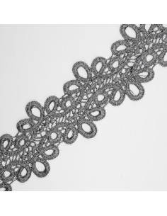 Encaje metalizado plata vieja 6,5 cms