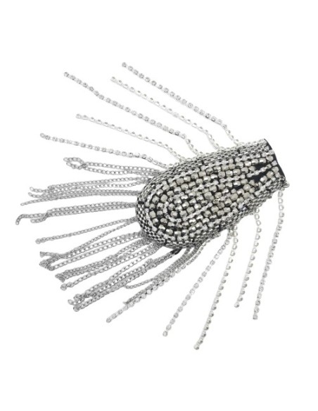 Hombrera piedras y cadenas strass