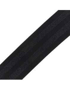 Cinta elástica negra rayas metalizadas 4 cms