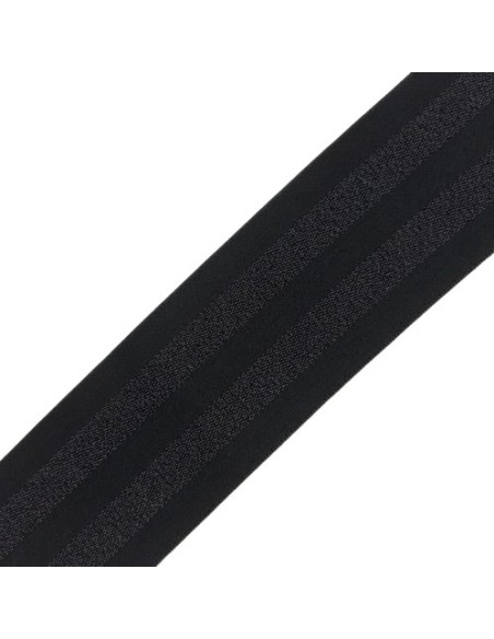 Cinta elástica negra rayas metalizadas 4 cms