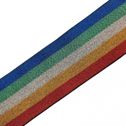 Elástico rayas metalizadas multicolor 5,5 cms
