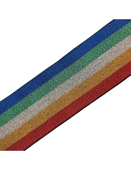 Elástico rayas metalizadas multicolor 5,5 cms