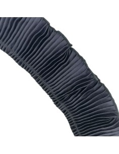 Volante plisado negro de 6 cms