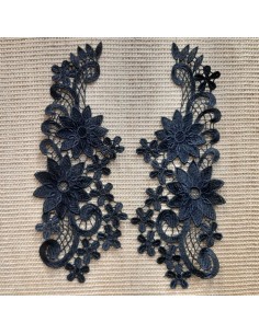Aplique guipur negro 32 x 12 cms